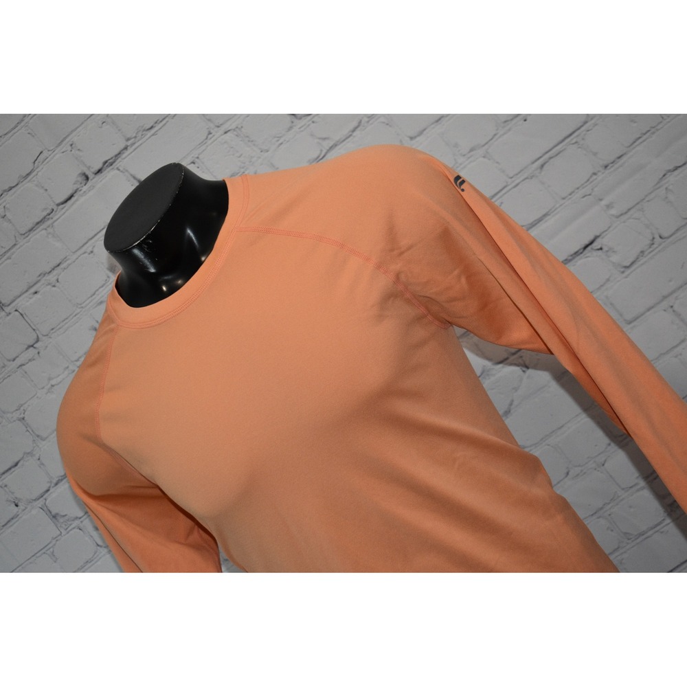 Fabletics Performance Shirt Mens Large Orange Raglan Athletic Top Gym Workout